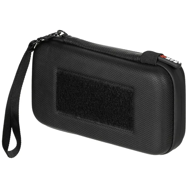 Tasche, Hartschale, klein, mit Klettschlaufen, schwarz