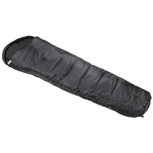 Mumienschlafsack, schwarz, 2-lagige Füllung