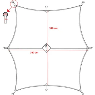Plane, "Hexagon-Tarp", M 95 CZ tarn, ca. 340 x 310 cm