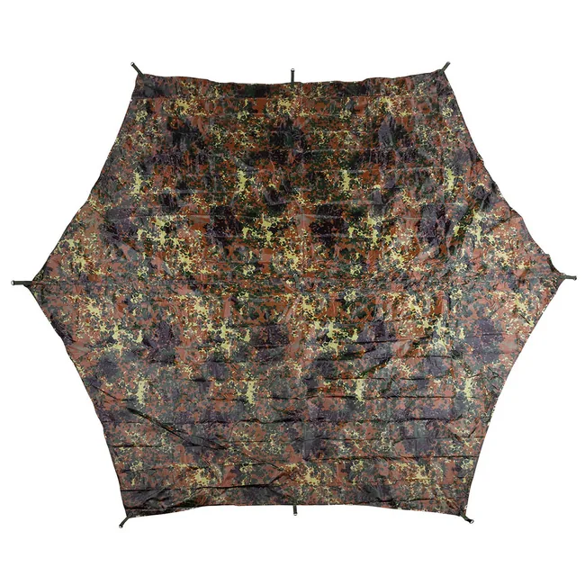 Plane, "Hexagon-Tarp", flecktarn, ca. 340 x 310 cm