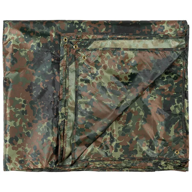 Mehrzweckplane, "Tarp", flecktarn, ca. 300 x 400 cm