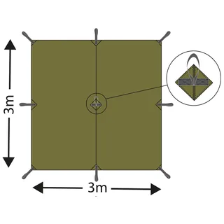 Mehrzweckplane,"Tarp Extreme", M 95 CZ tarn, ca. 300 x 300 cm