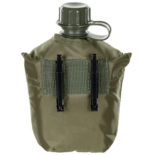 US Plastikfeldflasche, 1 l, Hülle, oliv