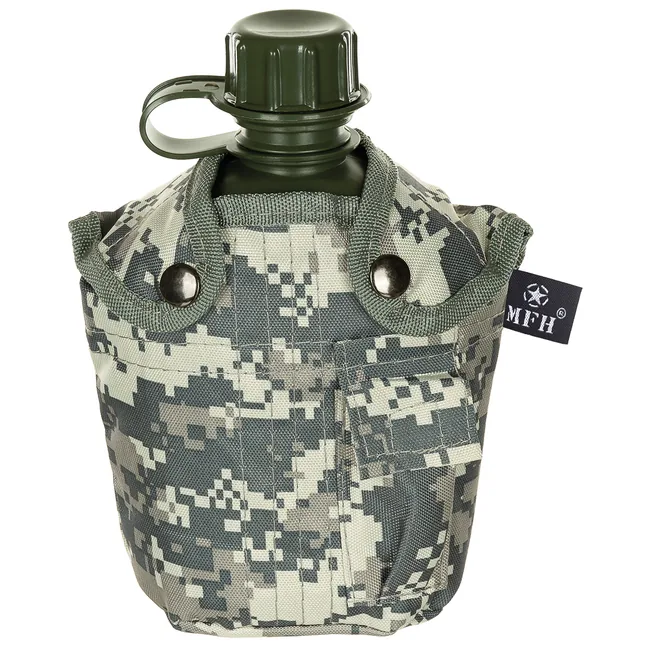 US Plastikfeldflasche, 1 l, Hülle, AT-digital