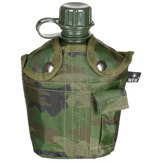 US Plastikfeldflasche, 1 l, Hülle, woodland
