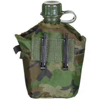 US Plastikfeldflasche, 1 l, Hülle, woodland