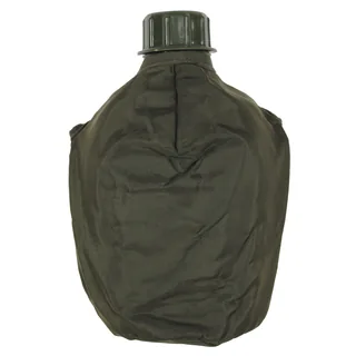 Plastikfeldflasche, oliv, neu, 1 l, mit österr. Hülle neuw.