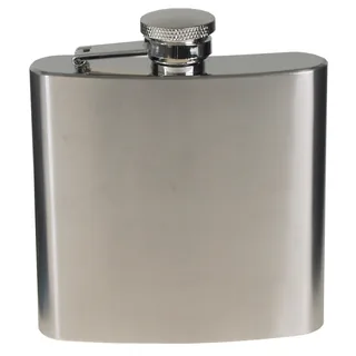 Flachmann, Edelstahl, chrom matt, 6 OZ, 170 ml