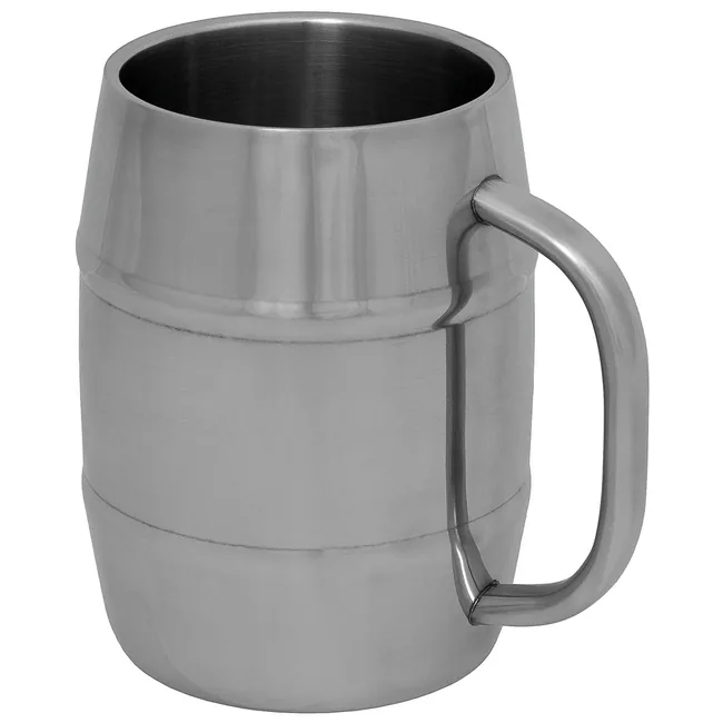 Krug, "Fass", Edelstahl, 1 l, doppelwandig