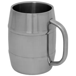 Krug, "Fass", Edelstahl, 1 l, doppelwandig