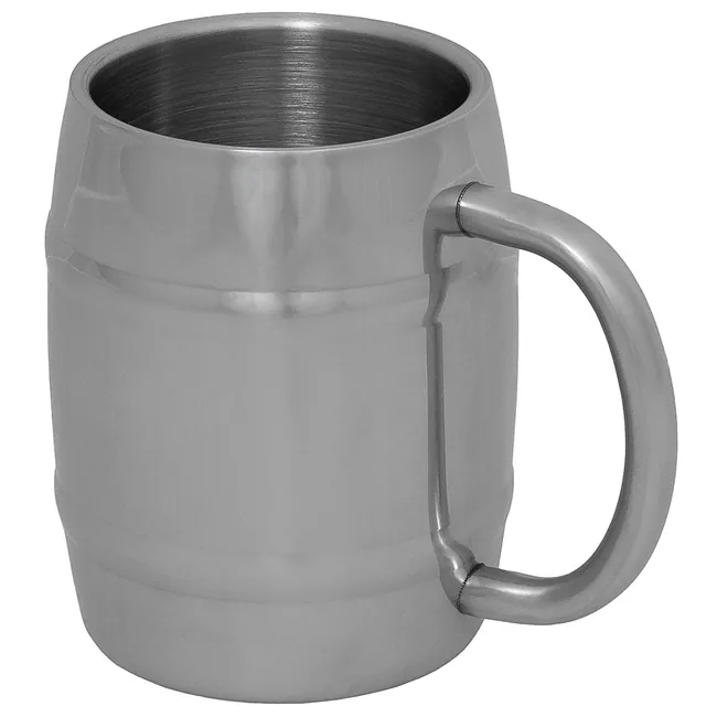 Krug, "Fass", Edelstahl, 400 ml, doppelwandig