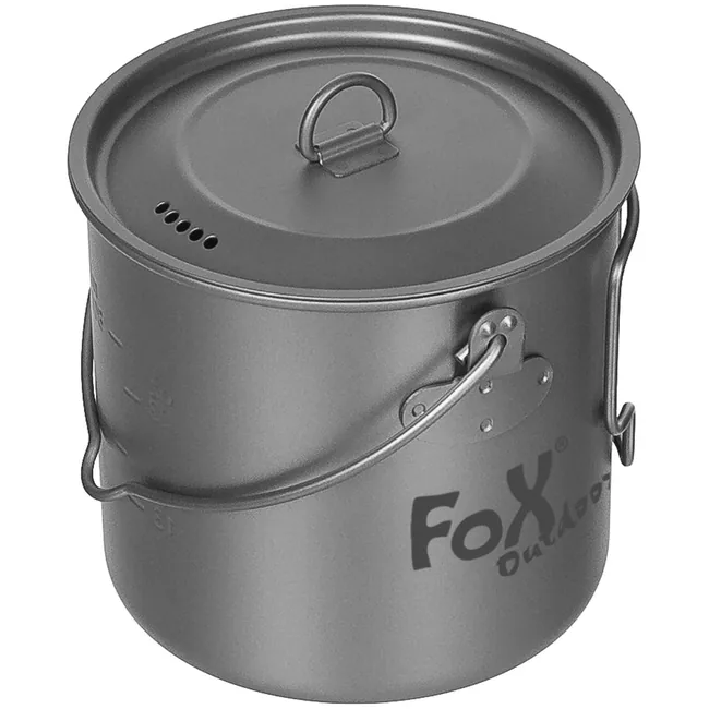 Topf, Titan, klein, mit, Deckel, Klappgriffe, ca. 1,1 l