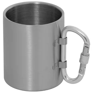 Tasse, Edelstahl, Karabiner, doppelwandig, ca. 300 ml