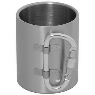 Tasse, Edelstahl, Karabiner, doppelwandig, ca. 300 ml