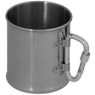 Tasse, Edelstahl, Karabiner, einwandig, ca. 220 ml