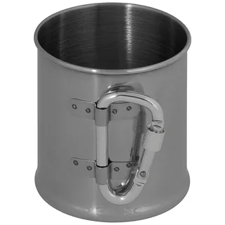 Tasse, Edelstahl, Karabiner, einwandig, ca. 220 ml