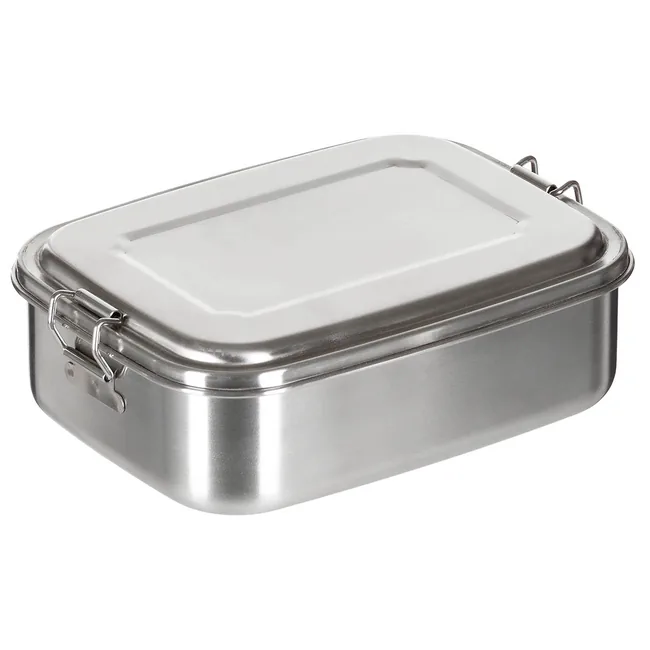Lunchbox, Edelstahl, ca. 18 x 14 x 6,5 cm