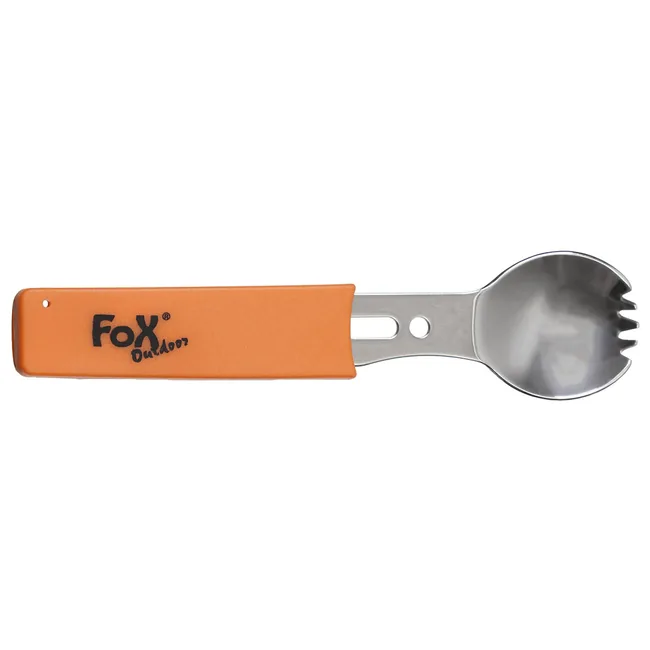 Multifunktionsgöffel, Edelstahl, Griff orange