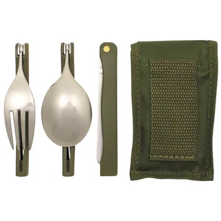 Essbesteck, "Camping", oliv, klappbar