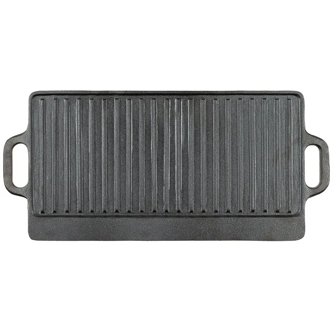 Grillplatte, Gusseisen, 2 Griffe, ca. 50 x 23 x 1,5 cm