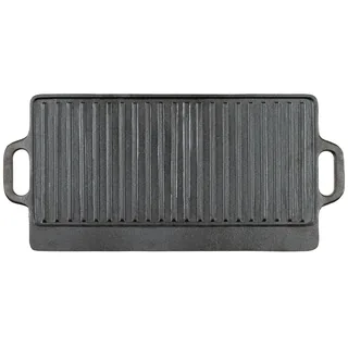 Grillplatte, Gusseisen, 2 Griffe, ca. 50 x 23 x 1,5 cm