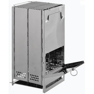 Raketenofen, mit Rost, faltbar, groß, Edelstahl