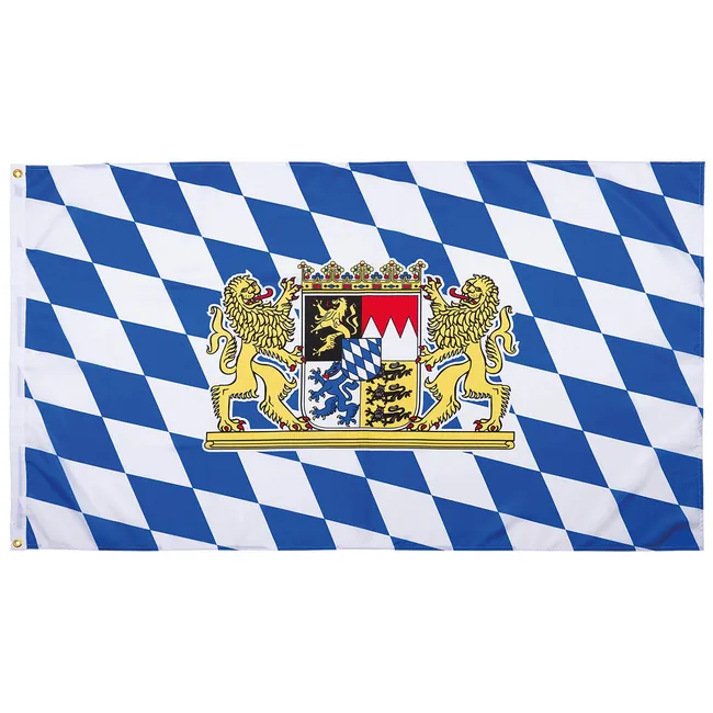 Fahne, Bayern mit Löwen, Polyester, 90 x 150 cm