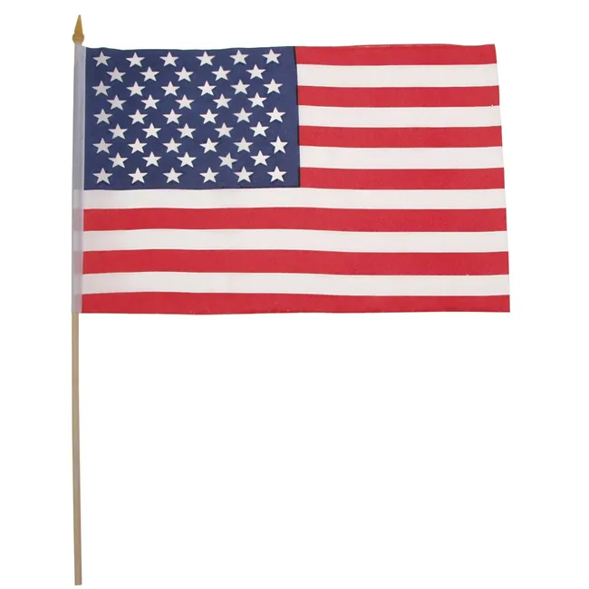 Fahne, USA, Polyester, Holzstiel, 30 x 45 cm