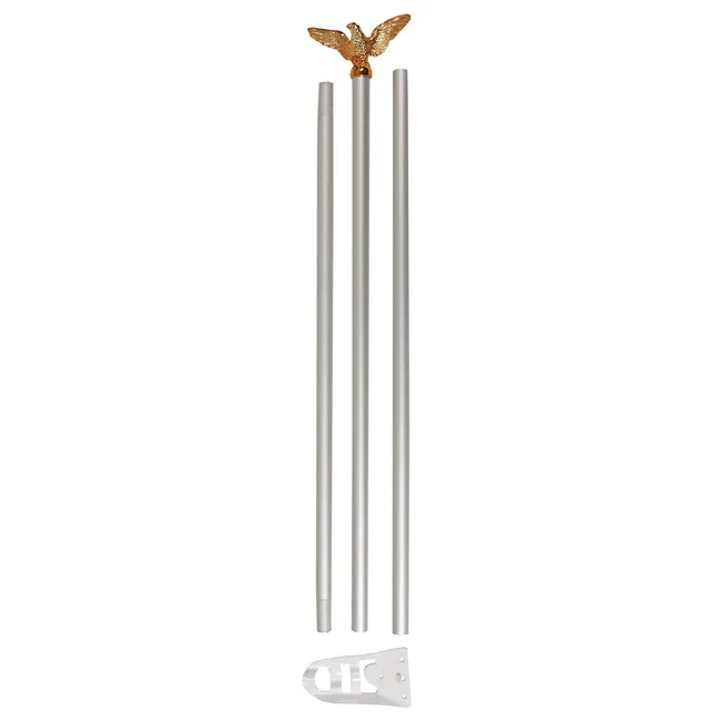 Fahnenstange, weiß, mit goldfarbenem Adler