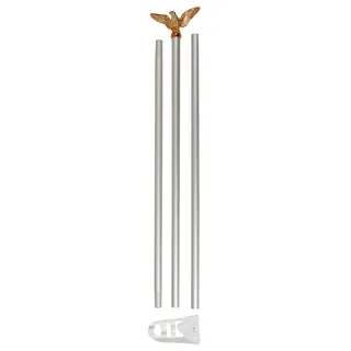 Fahnenstange, weiß, mit goldfarbenem Adler