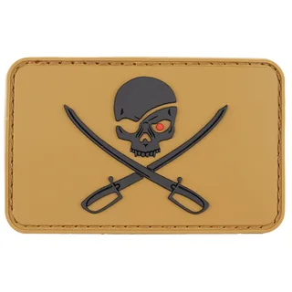 Klettabzeichen, 3D, "Skull with Swords",coyote tan