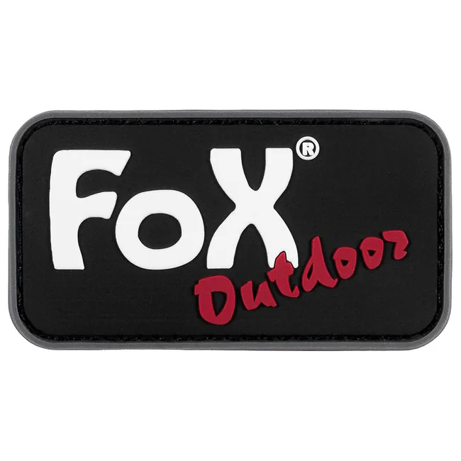 Klettabzeichen, "Fox Outdoor", 3D, schwarz, ca. 7,5 x 4 cm