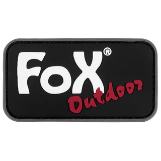 Klettabzeichen, "Fox Outdoor", 3D, schwarz, ca. 7,5 x 4 cm