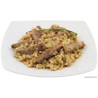 Rindergeschnetzeltes mit Reis, Vollkonserve, 400 g, 7% Mwst.