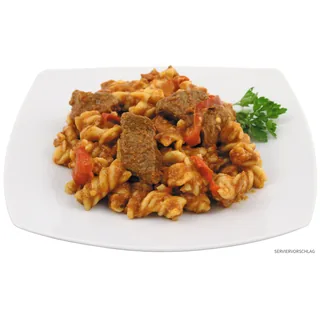 Rindergulasch ungar. m.Nudeln, Vollkonserve, 400 g, 7% Mwst.