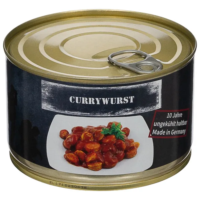 Currywurst, Vollkonserve, 400 g, 7% Mwst.