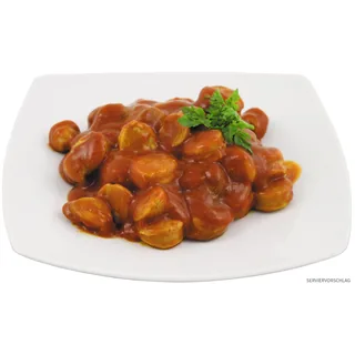 Currywurst, Vollkonserve, 400 g, 7% Mwst.
