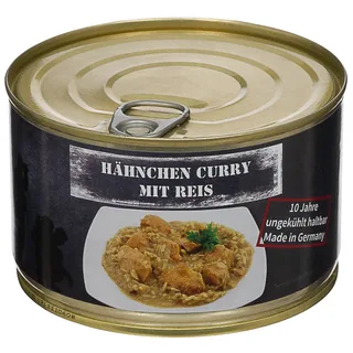 Hähnchen Curry mit Reis, Vollkonserve, 400 g, 7% Mwst.
