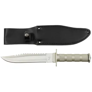 Überlebensmesser, silber, Aluminiumgriff, Scheide