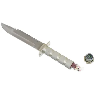 Überlebensmesser, silber, Aluminiumgriff, Scheide