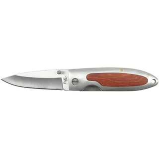 Klappmesser, Einhand, silber, Holzeinlage