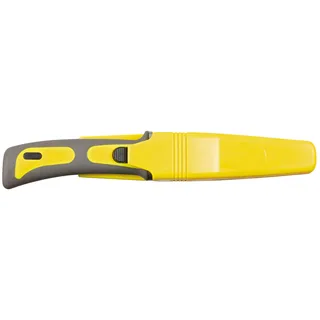 Tauchermesser, gelb-schwarz, Gummigriff, Scheide