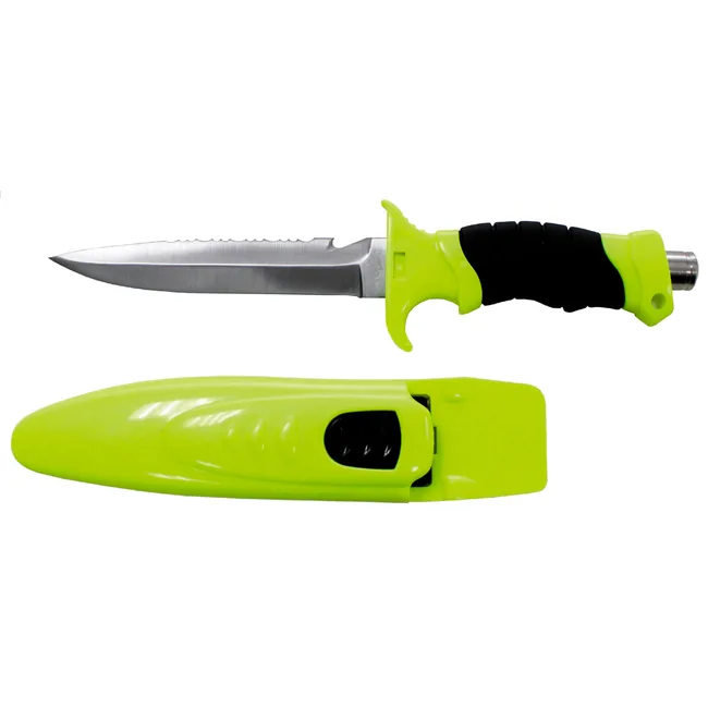 Tauchermesser, "Profi", neon-gelb/schwarz, Scheide