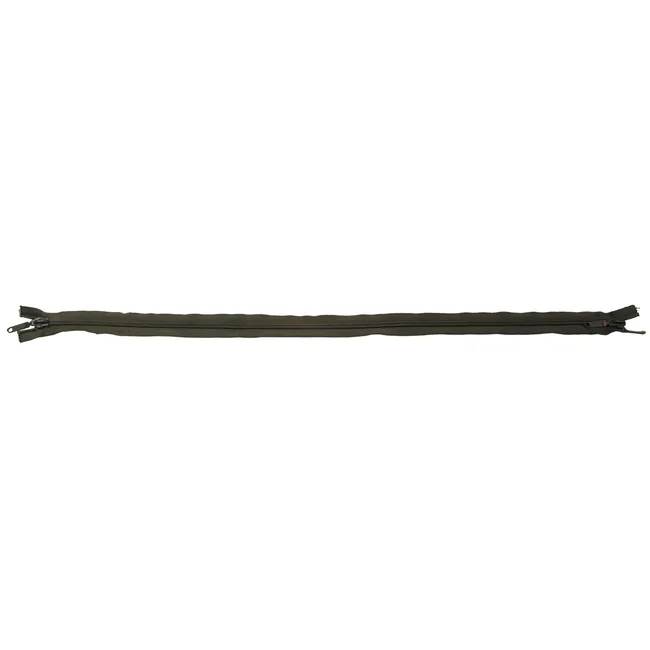 Reißverschluss, 2-weg, oliv, nicht teilbar, Plastik, 80 cm
