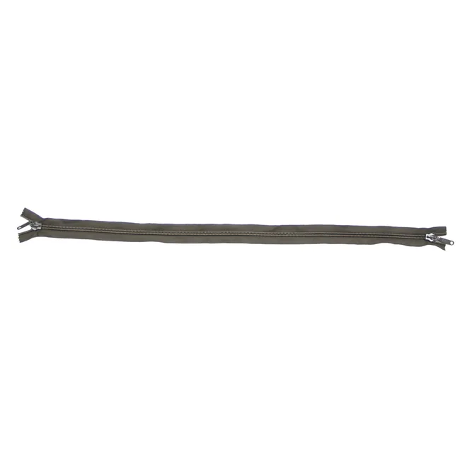 Reißverschluss, 2-weg, oliv, nicht teilbar, Plastik, 90 cm