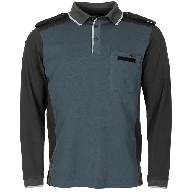 Brit. Poloshirt, blau/grau, langarm, gebr.