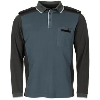 Brit. Poloshirt, blau/grau, langarm, gebr.