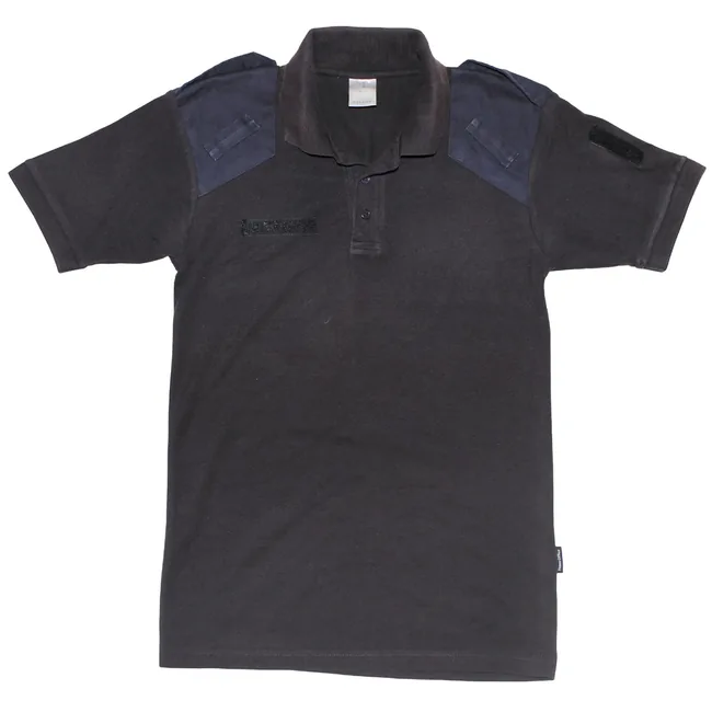 Brit. Poloshirt, blau, Schulterbesatz, gebr.