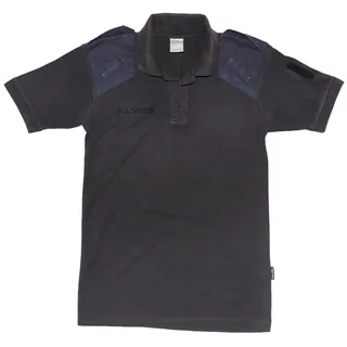 Brit. Poloshirt, blau, Schulterbesatz, gebr.