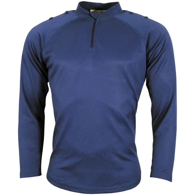 Brit. Funktions-Shirt, blau, langarm, Reißverschluss, gebr.